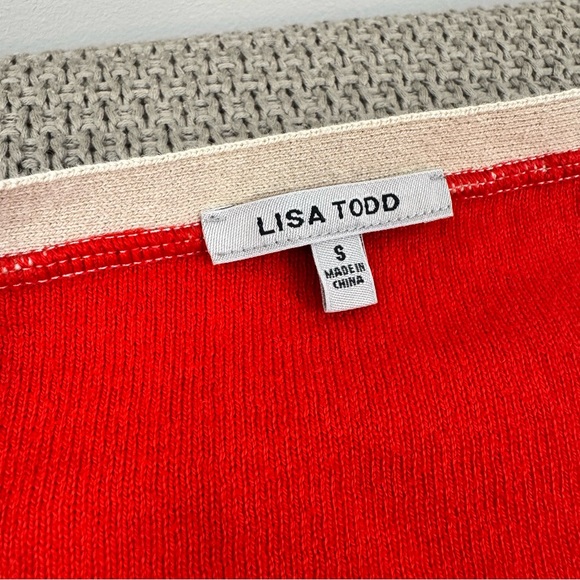 Lisa Todd Lightweight Intarsia "Misbehaving" Cashmere Blend V-Neck Sweater ~ S - Picture 5 of 15